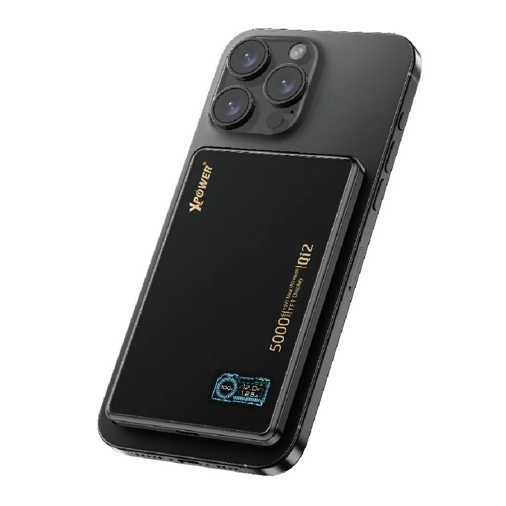 (3C可追溯二維碼)XPower MagDigita5 彩屏顯示磨沙玻璃外殼 5000mAh PD3.0+QI2 磁吸移動電源 XP-MAGDIGITA5 CCC QR Code XPower MagDigita5 Color Screen Display Power Bank XP-MAGDIGITA5 