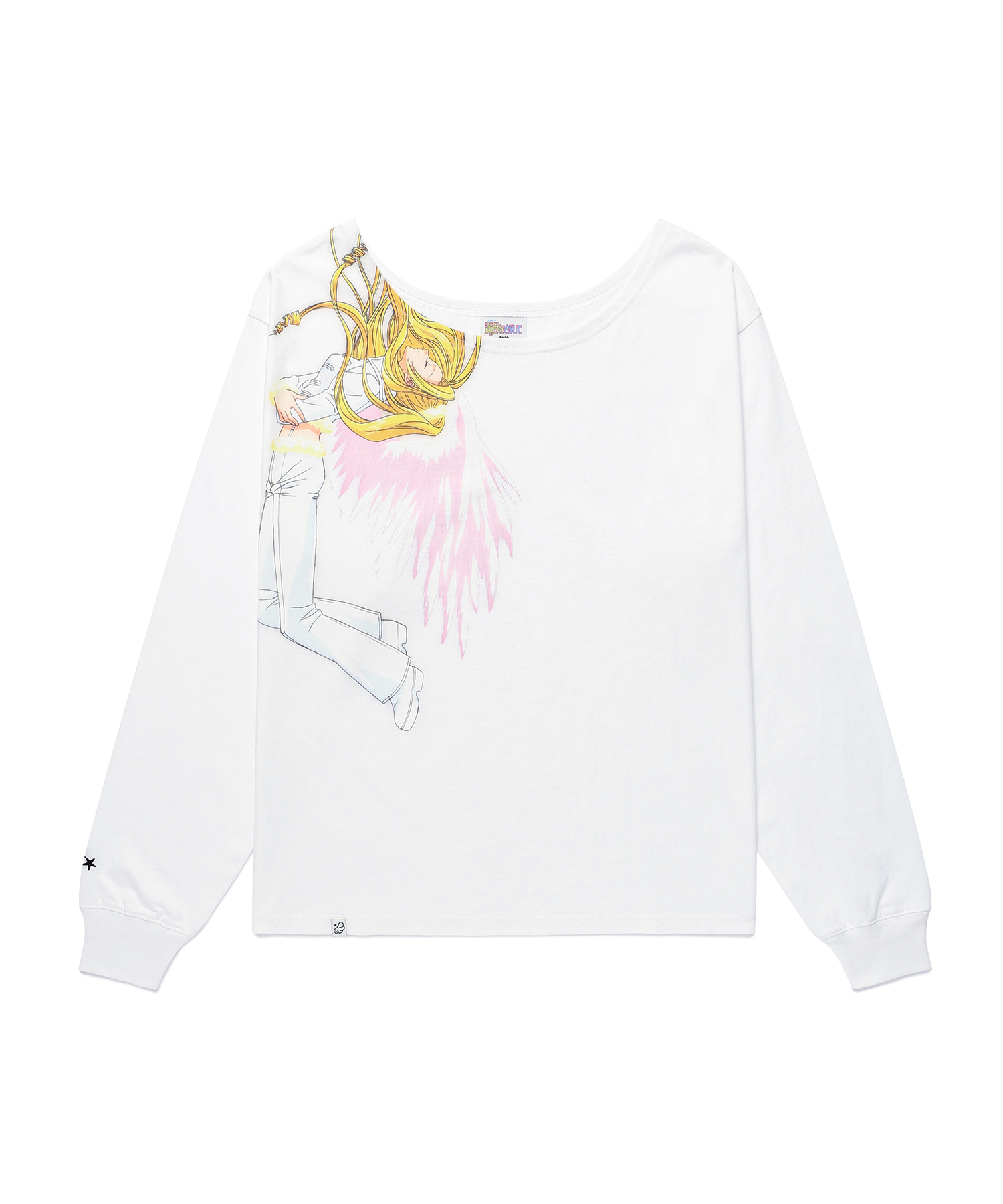 ONE SHOULDER LS TEE｜韓國 星河滿月 X CAVISH 服飾系列 (Full Moon） (26204-P)