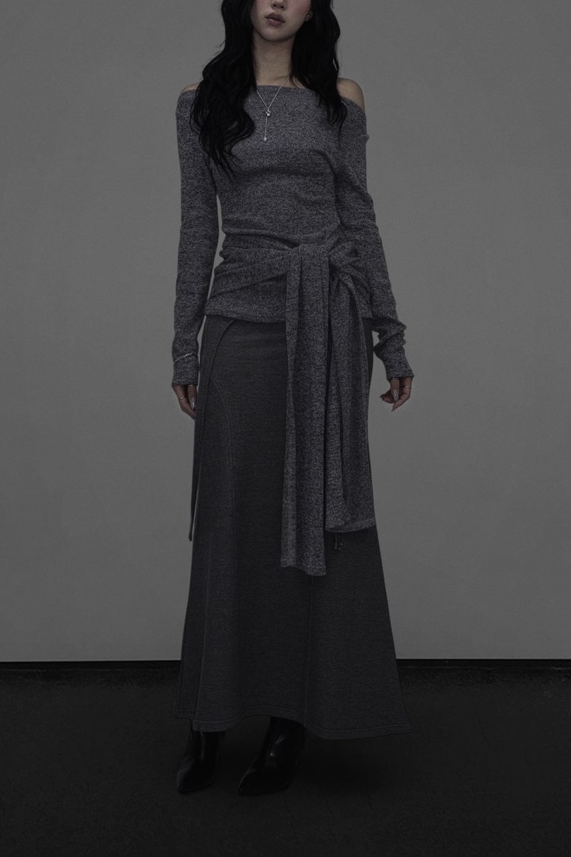 Off-Shoulder Tie-Waist Top