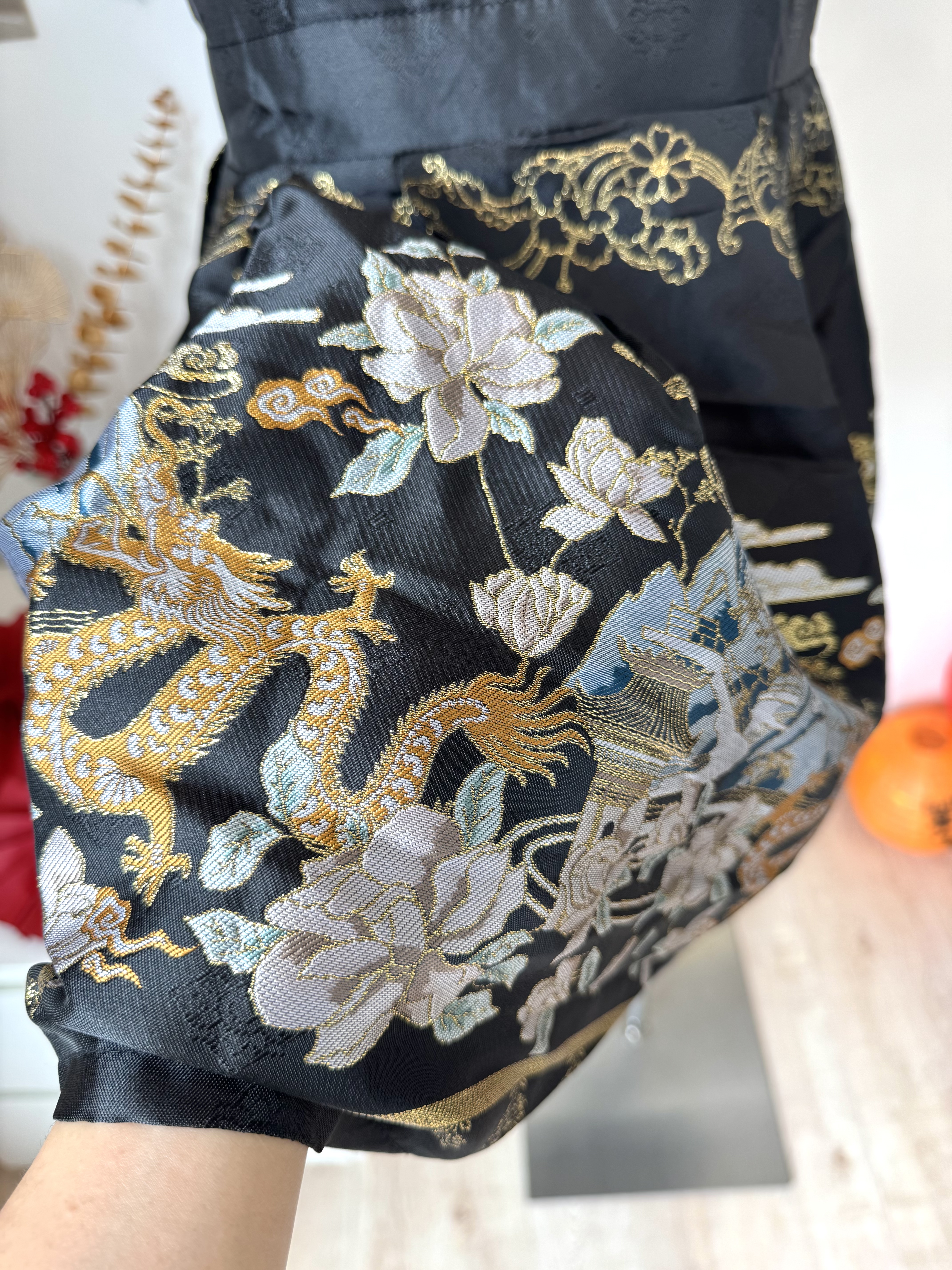 福利款原价RM109【Golden Phoenix Dress 锦绣烟雨 】新中式重工刺绣挂脖连衣裙（2 colours）Premium Quality