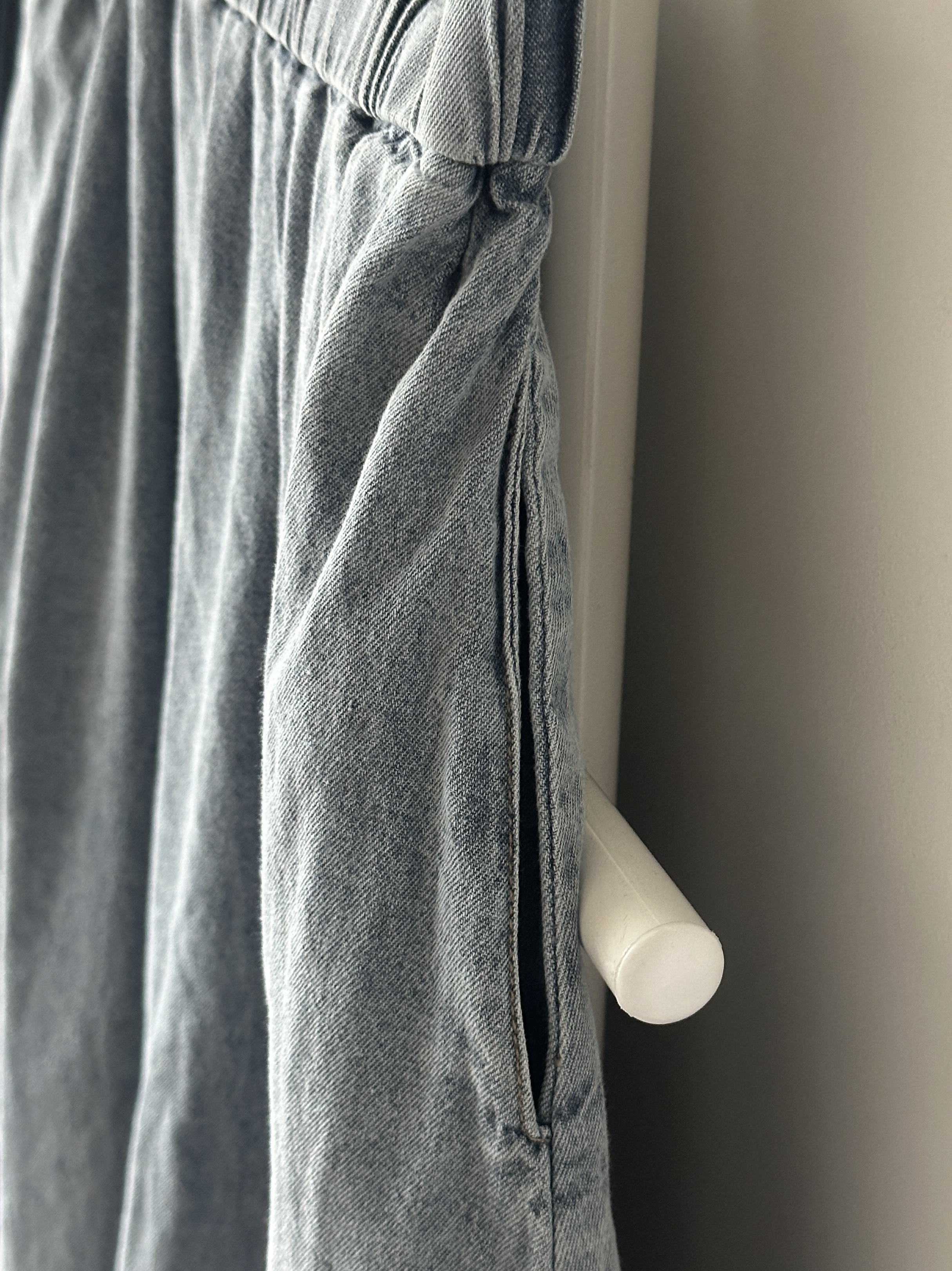 S1937 A Line Denim Skirt - Dark Blue & Light Blue