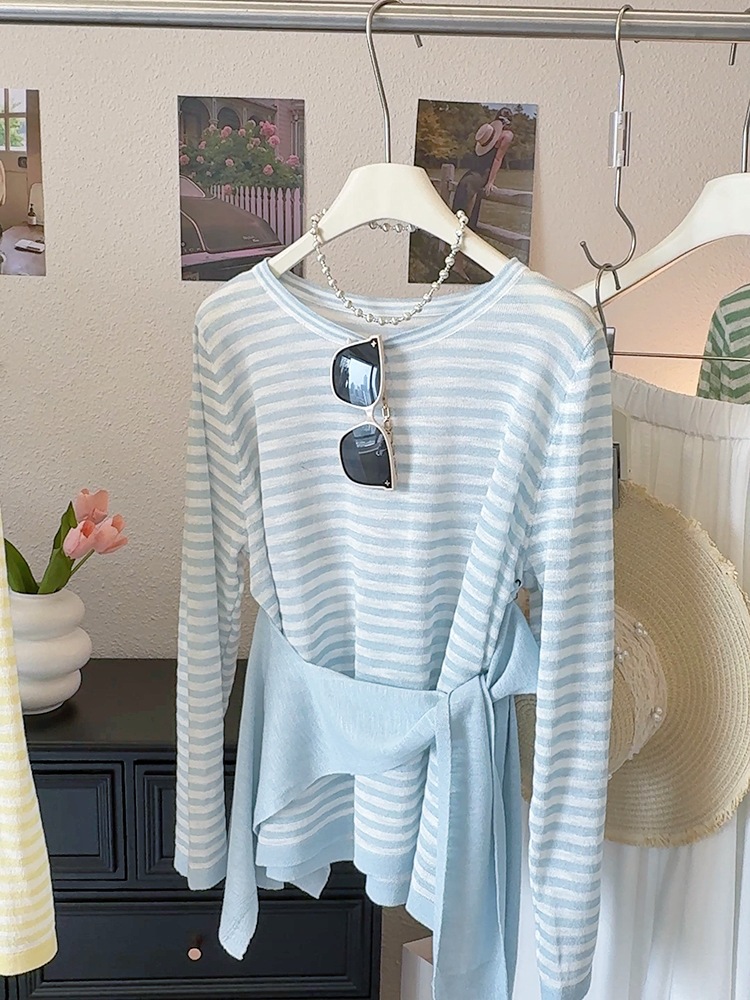 3色選擇$110件,✨薄款條紋針織＋披肩兩件套｜韓系清新款