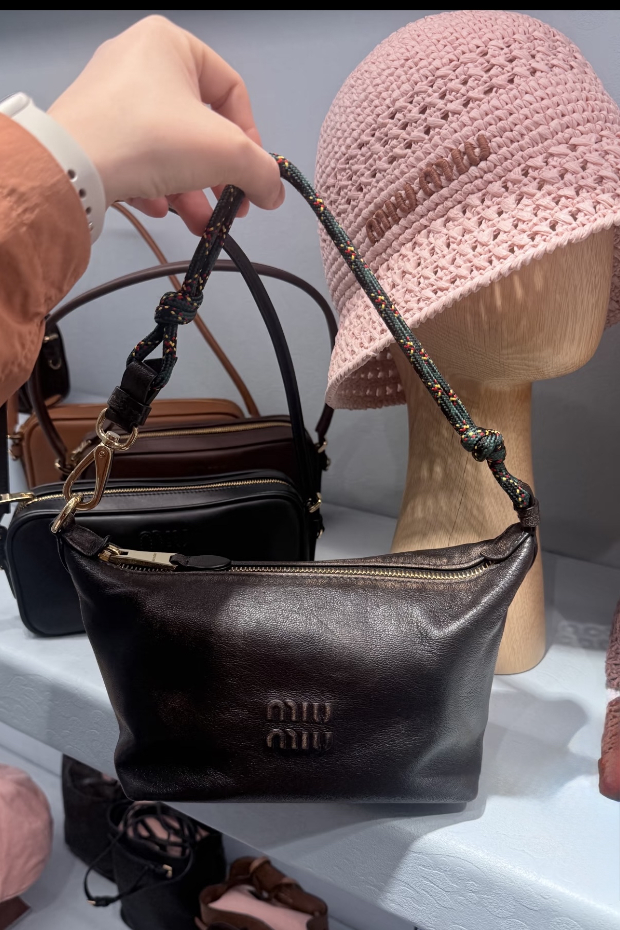 Miu Miu全牛皮做舊飯盒包 