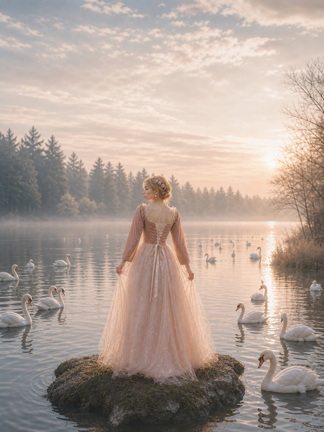 維多利亞絲絨天鵝湖芭蕾禮裙 Victorian Swan Lake Ballerina Gown