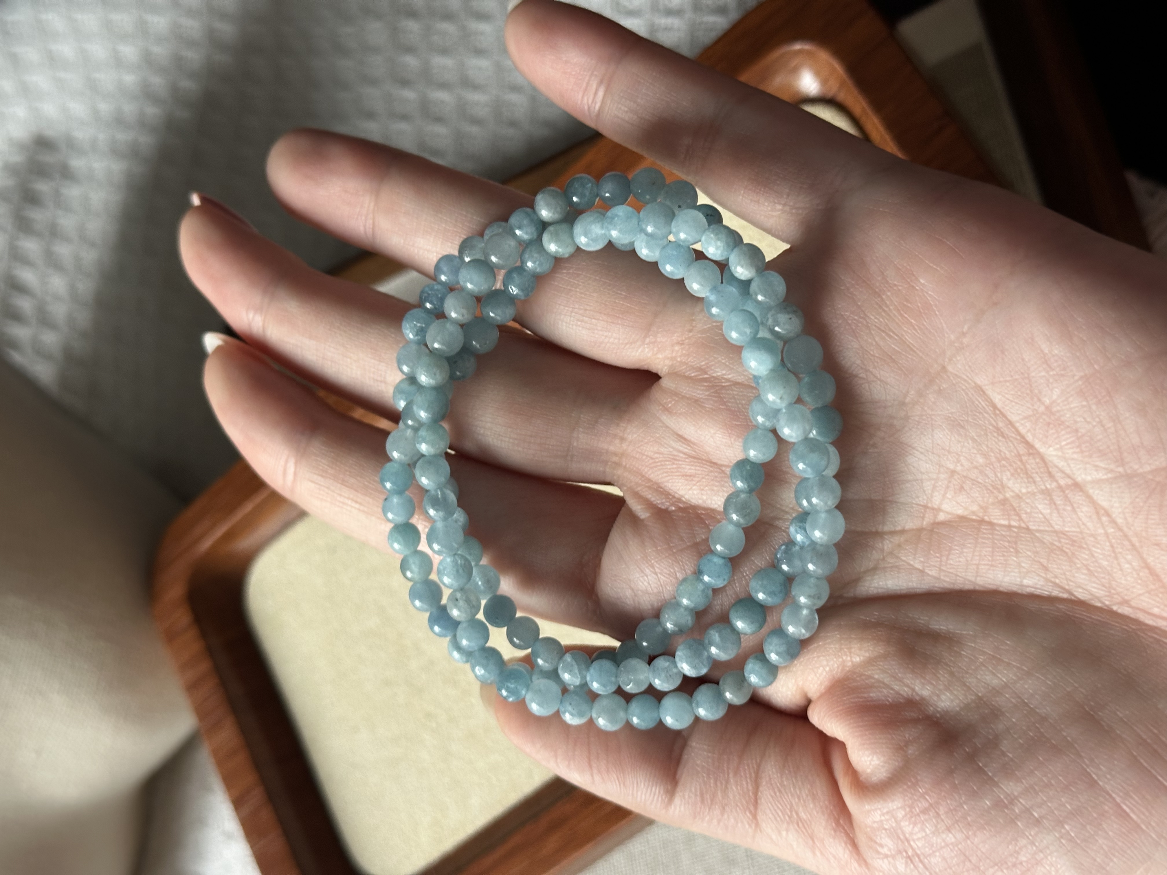 三圈海蓝宝 ｜ 3 laps Aquamarine 4mm+ 