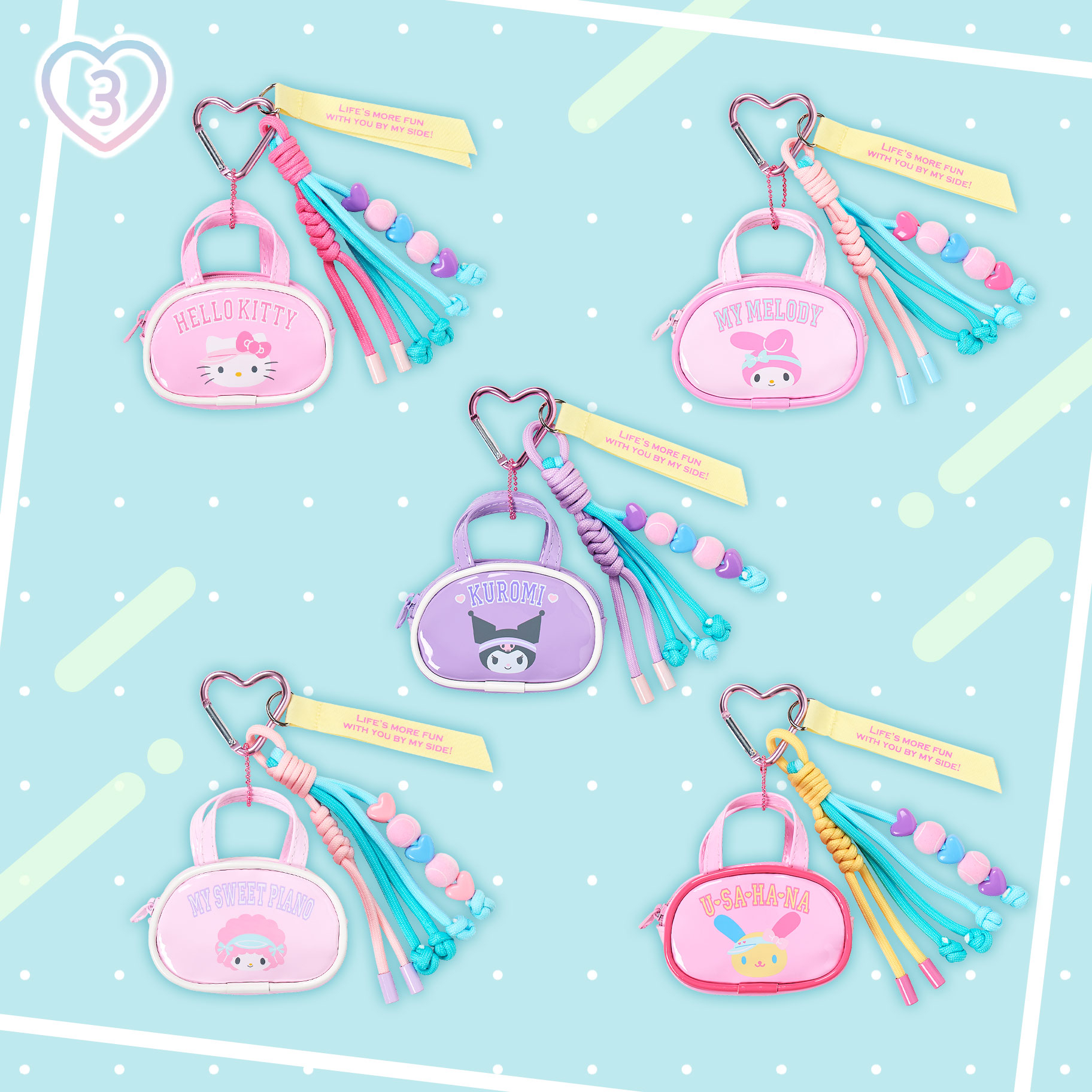 🌸 【預訂】SANRIO GIRLS' TENNIS CLUB-No.3-mini pouch Charm