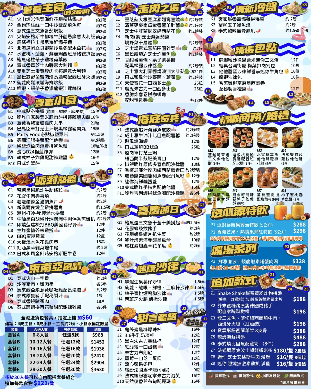 追加每盤$121 (需訂購一款或以上套餐) - 到會(主廚精選) 