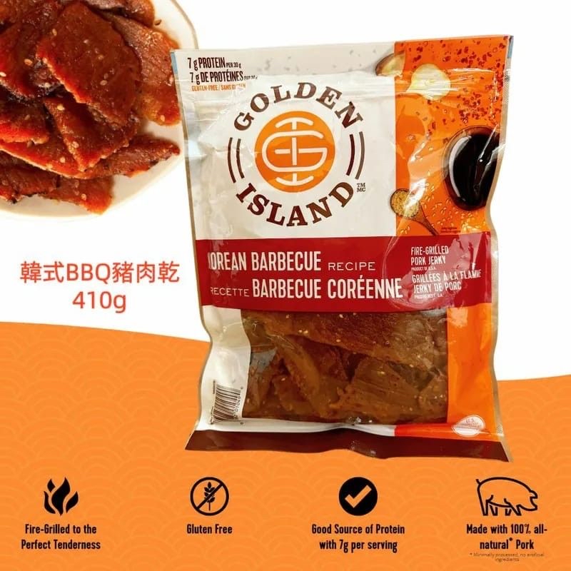 加拿大直送預購  Golden Island 韓式BBQ豬肉乾 410g