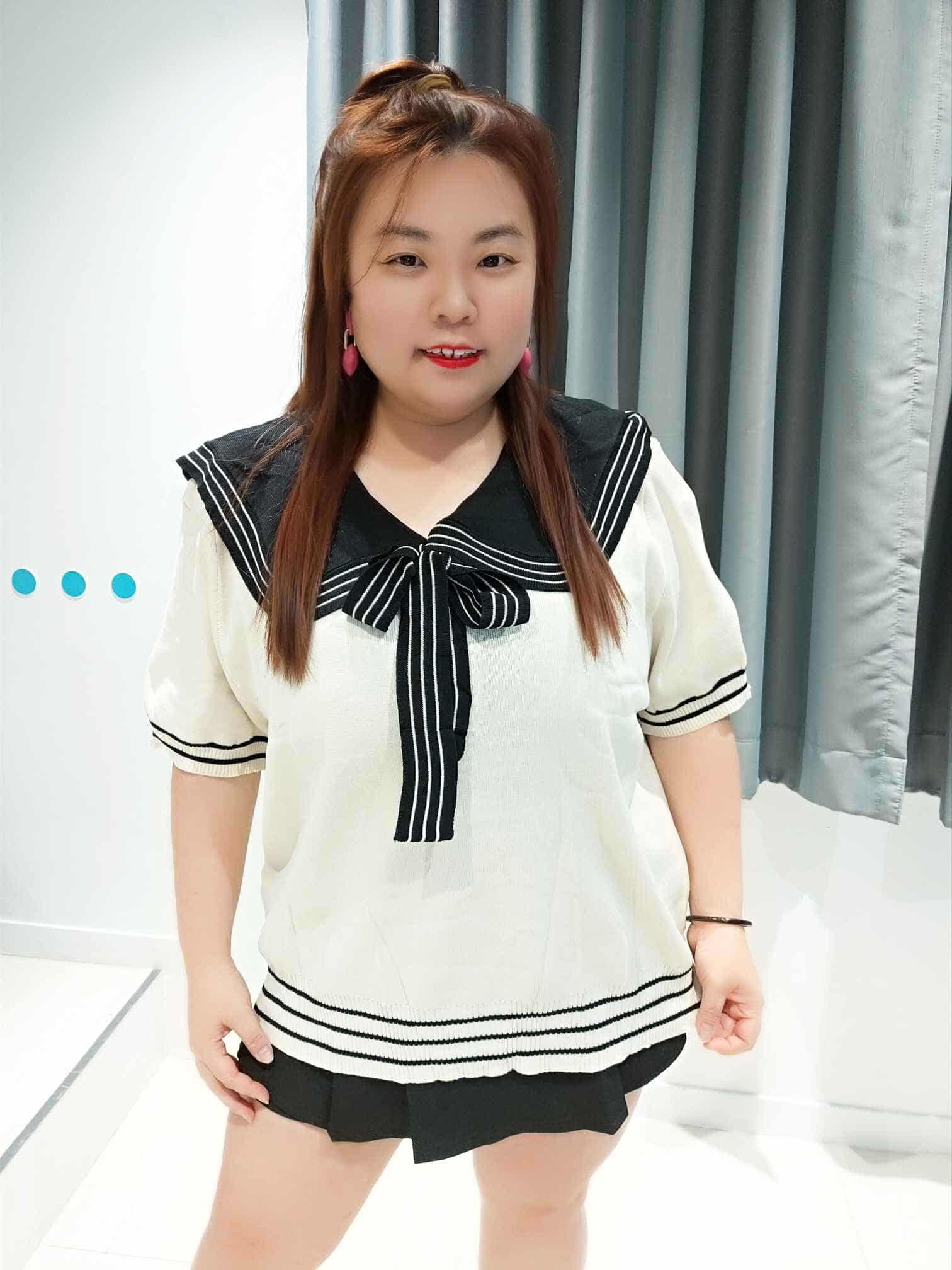 ENC05 YP06(DSA06) 学院风绑带针织上衣