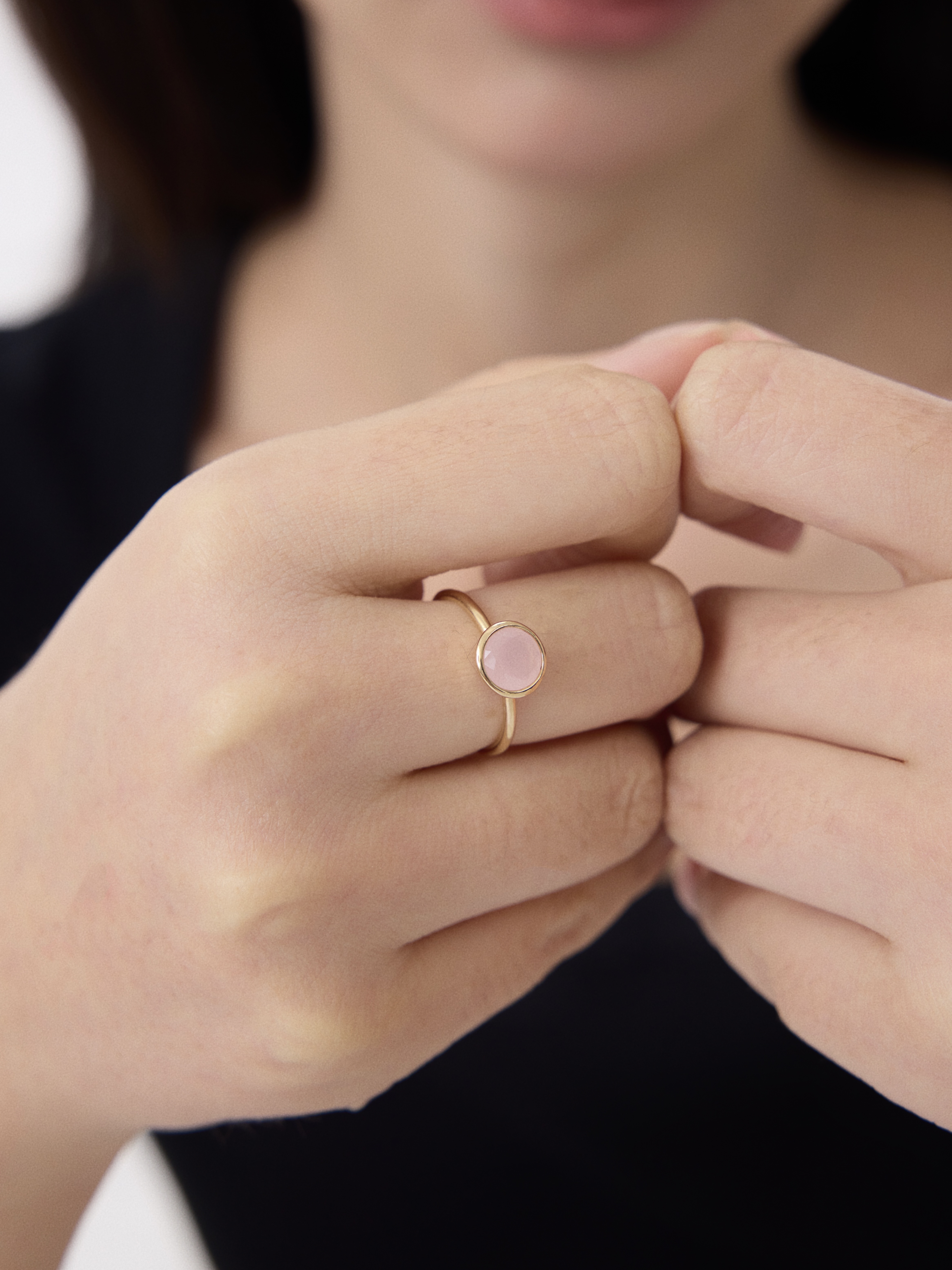 Blush Rose Elegance Ring Plaqué or