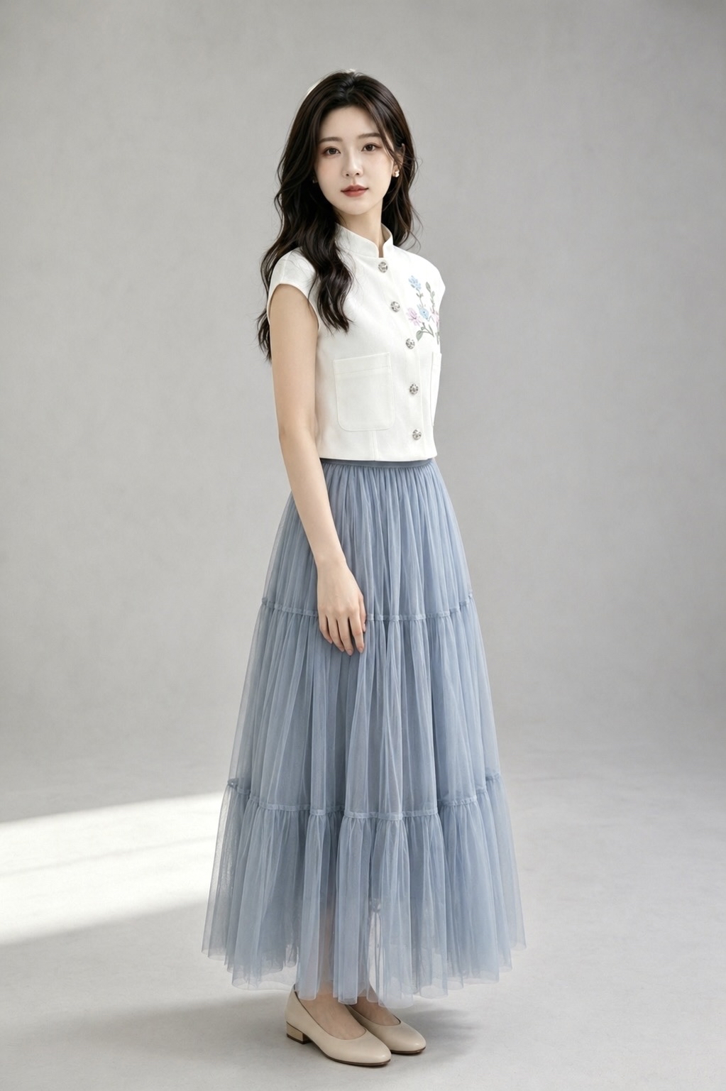 952 Ethereal Tiered Tulle Skirt