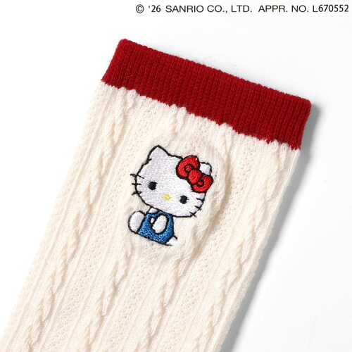 🆕【⭐訂購⭐】🇯🇵日本直送 #Kitty / #Pompompurin 刺繡 麻花針織襪🌀 [ELJA-0149][261116]