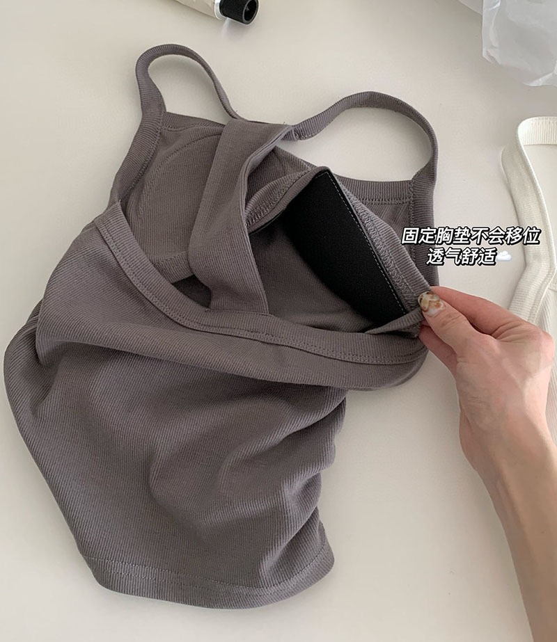 Halterneck Padded Tank Top挂脖自带胸垫小背心 ( 4 colour)