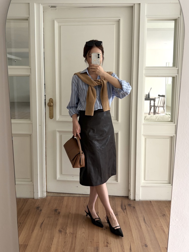 Striped Oversize Shirt (Blue)
