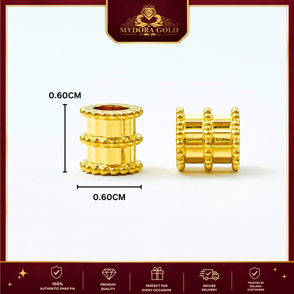 MYDORA Emas 916 Tube Bead (5G) l EMAS 916/22K