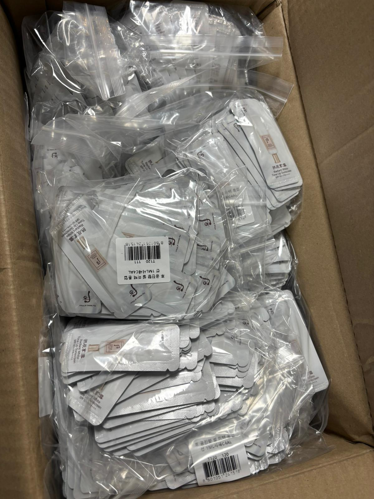 WHOO雪美白提亮防曬霜RADIANT WHITE TONE UP SUNSCREEN SPF+ PA++++ 1袋120片  (現貨品)