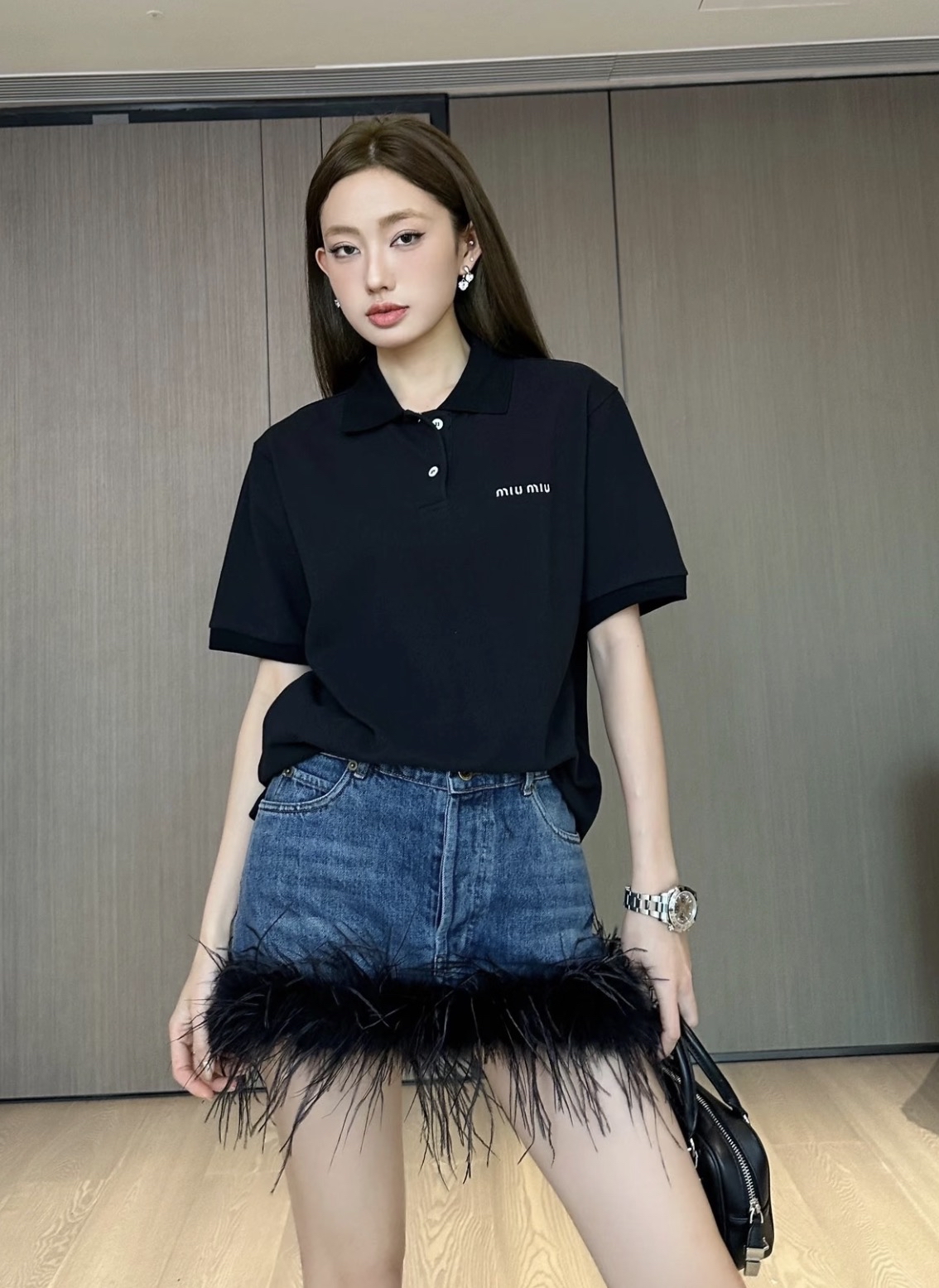 訂貨📮MIUMIU新款 黑色 Polo Tee Size XS/S/M/L