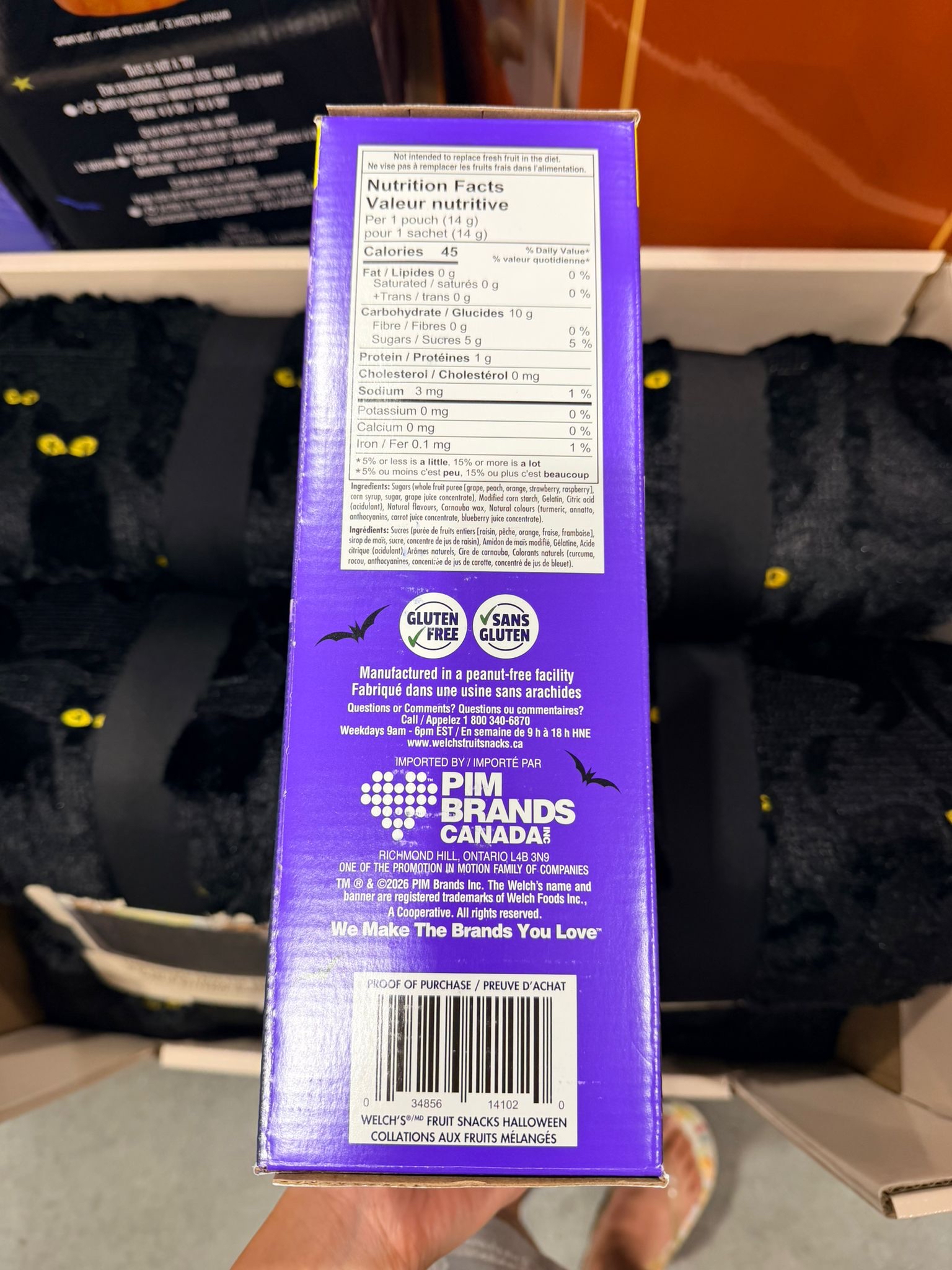 加拿大Costco直送  加拿大🇨🇦直送 Welch's 萬聖節果汁軟糖1.43KG (102包 獨立包裝) Halloween