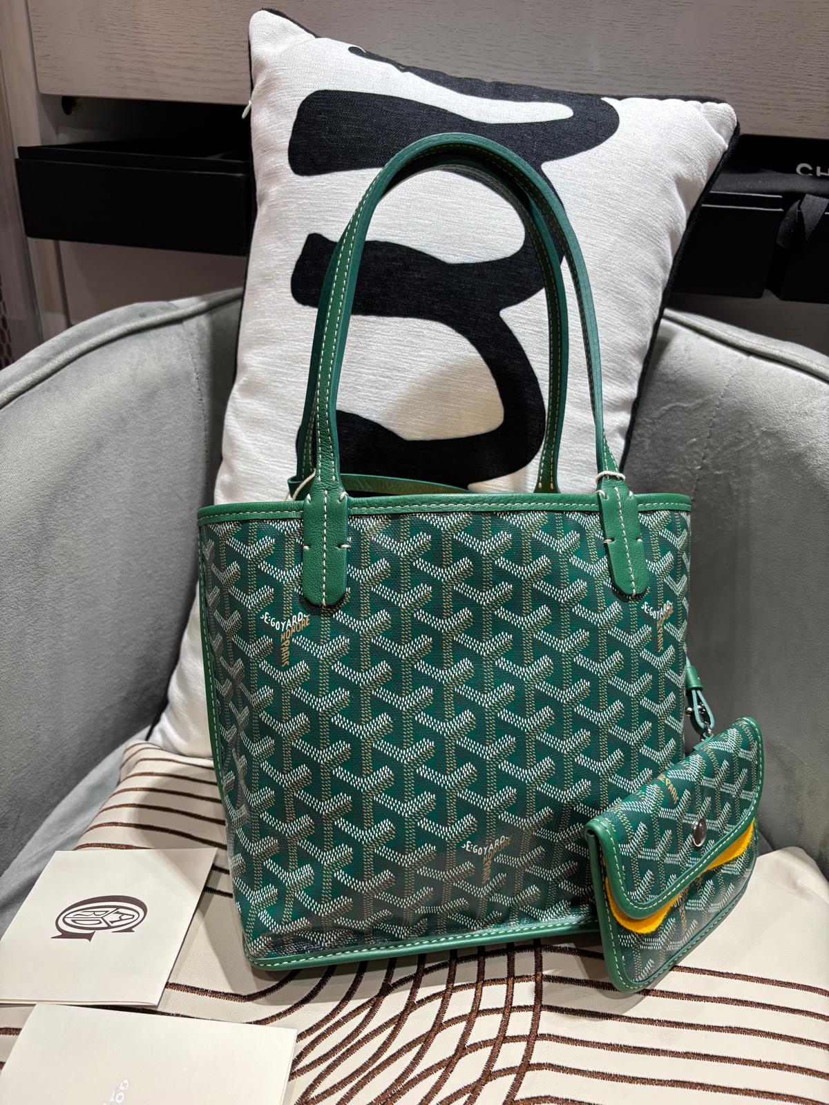 Goyard Anjou Mini Tote Bag VERT 100%Authentic, 99%new ☑️專門店收據☑️Pouch☑️Dust bag