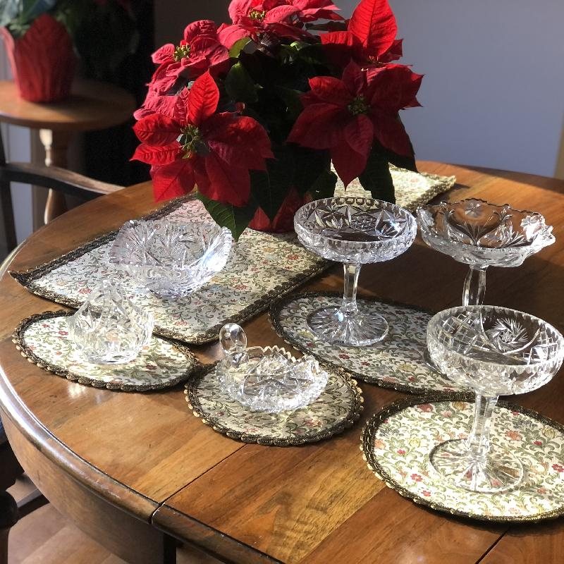 C.a. 1970s Italian Brocade Tapestry Vanity Dollies/Table Mats/Place Mats(MT293)