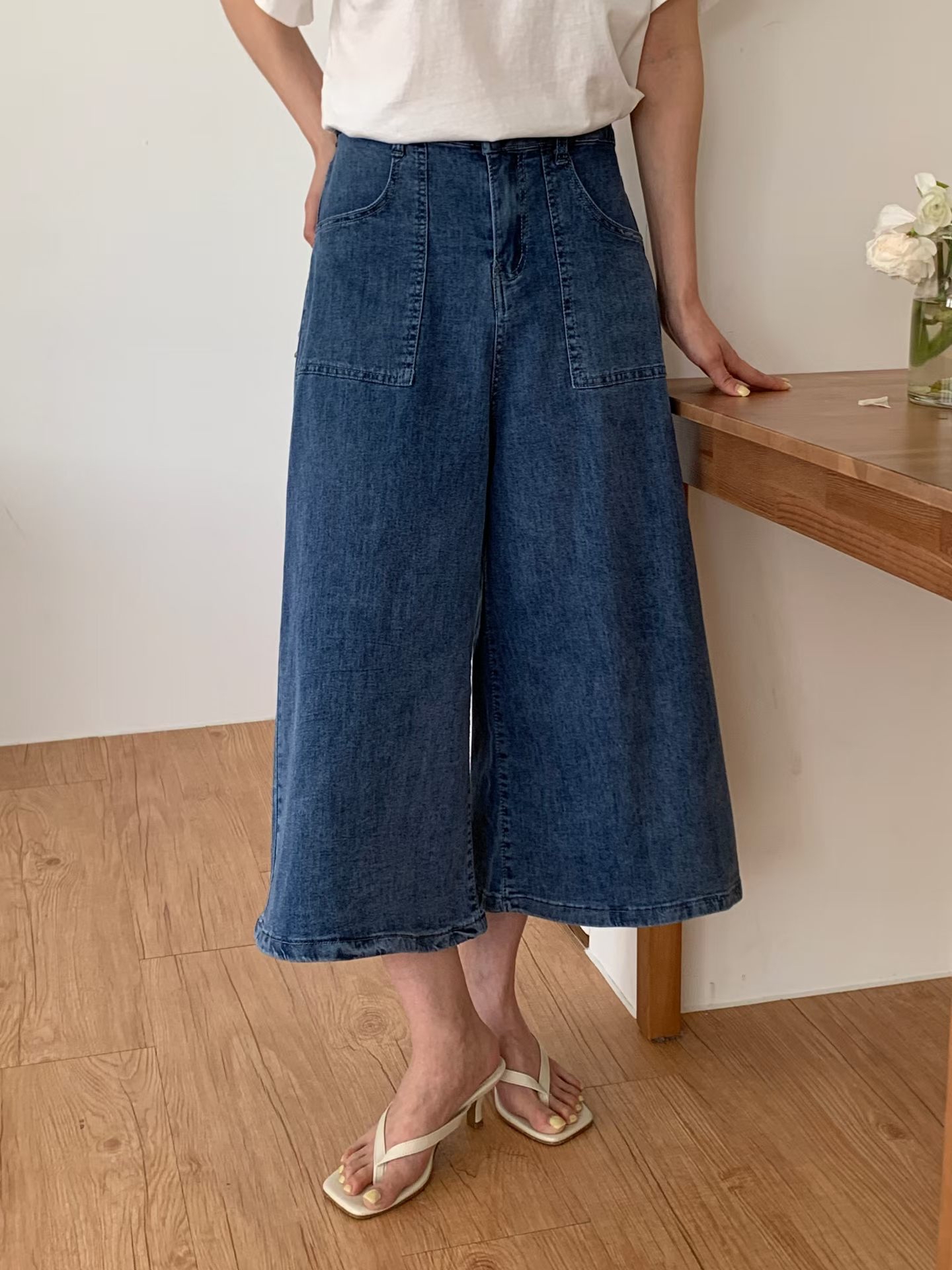 CT29 後橡筋腰半截A字裙褲