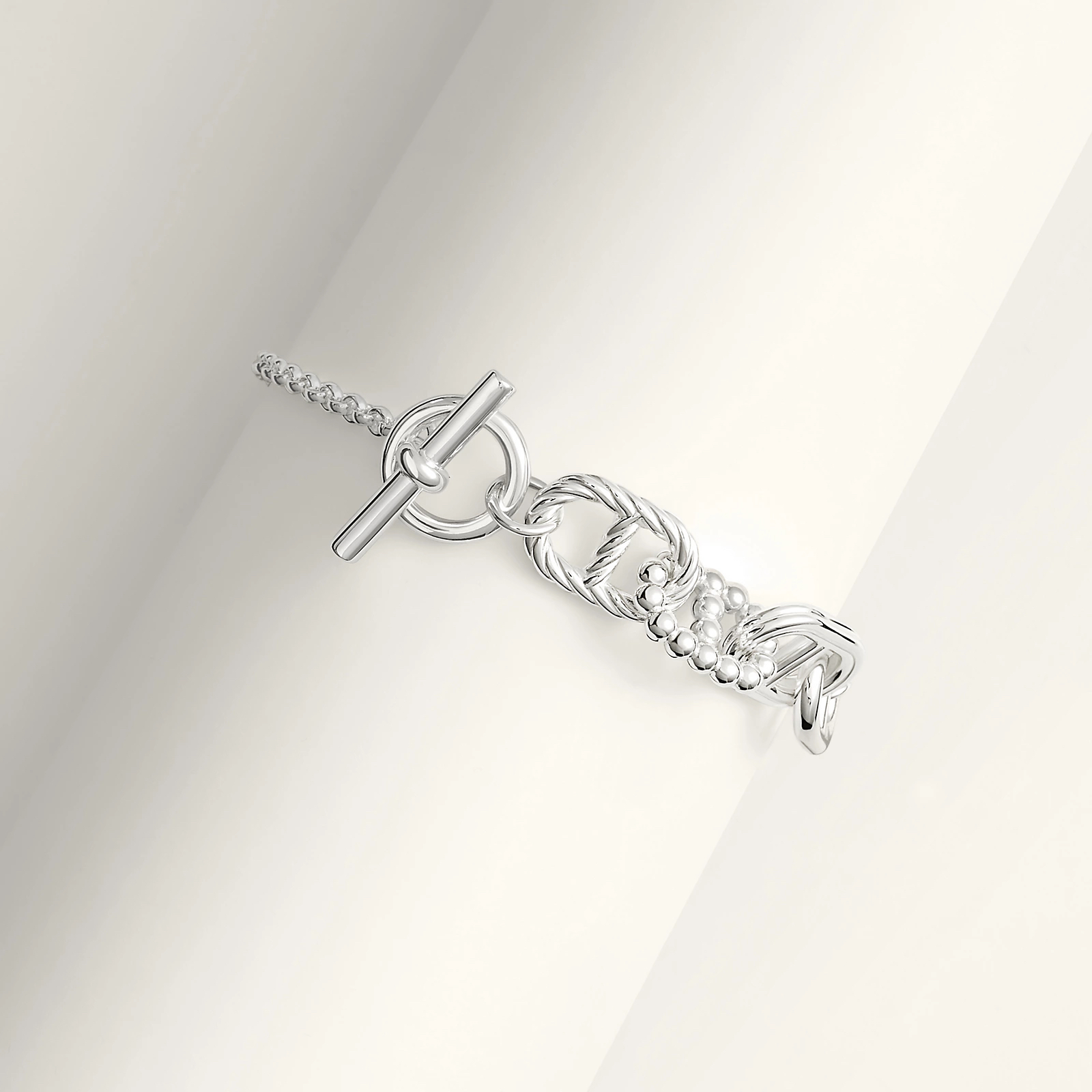 Hermes 全新🆕 925純銀 Chaine d'ancre Alea ll 純銀搭配釦環手鏈 PM size 