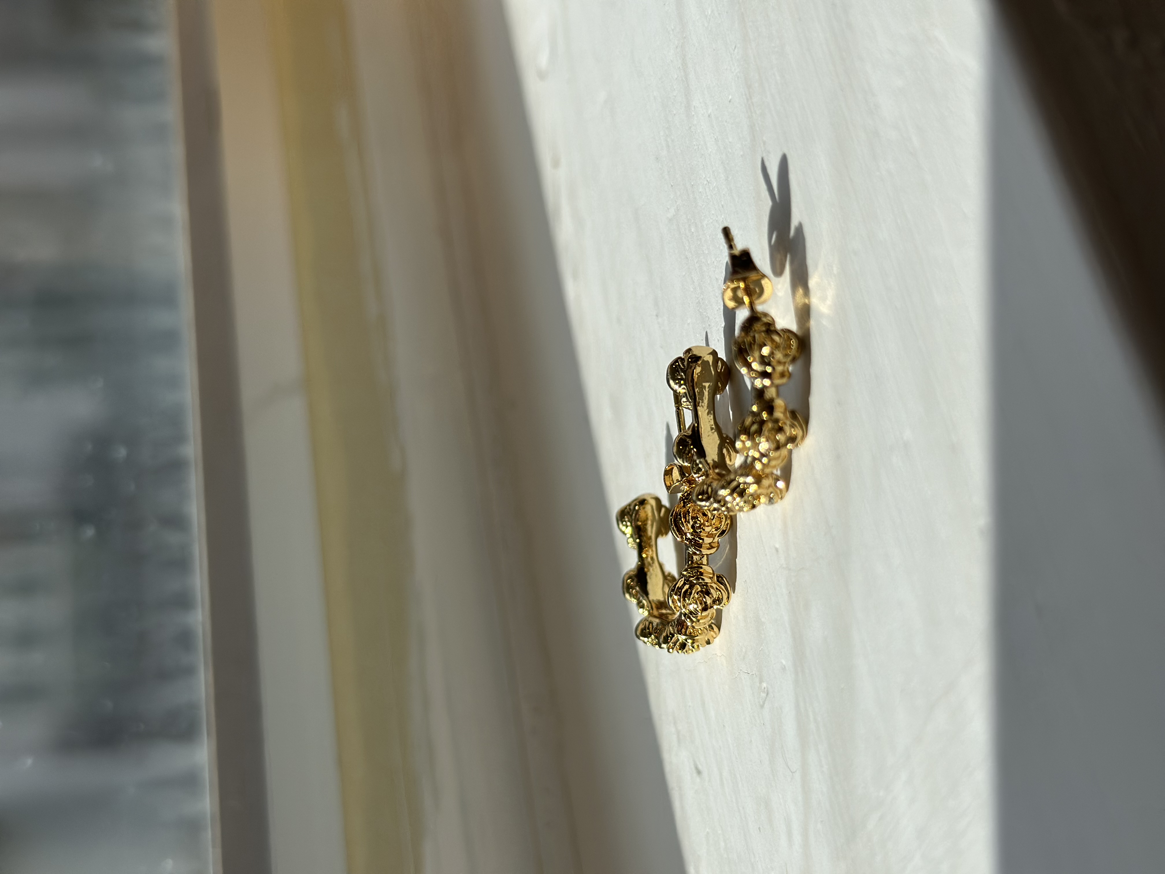 Gold Rose stainless earring