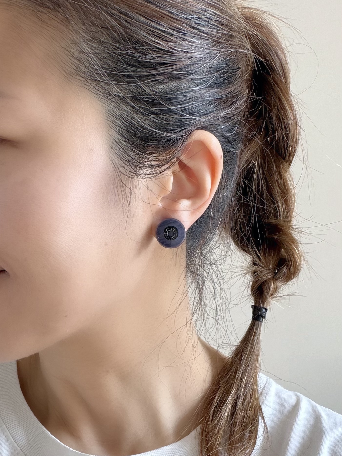 日本Vintage鈕扣耳環