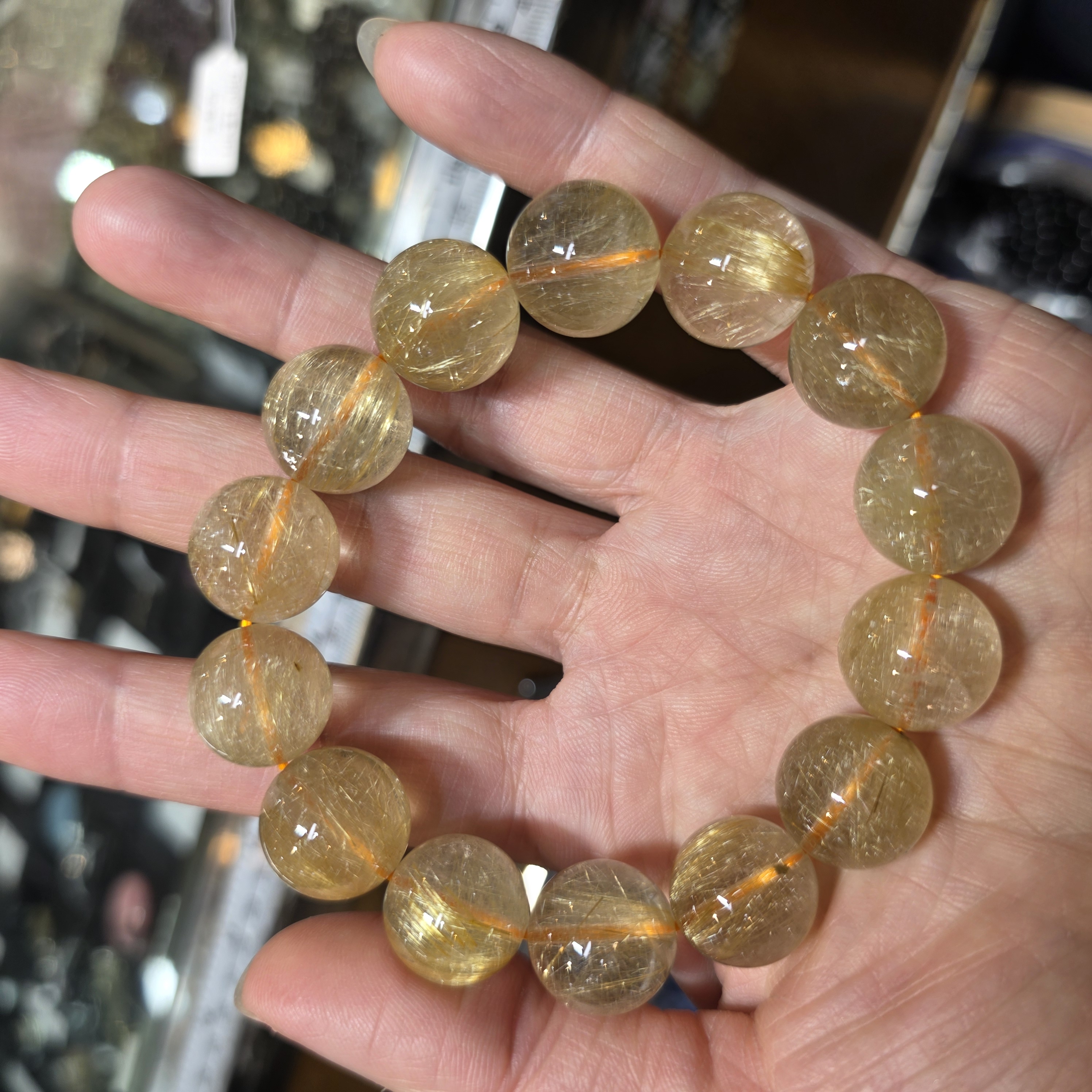 金髮晶手串(Gold Rutilated Quartz)