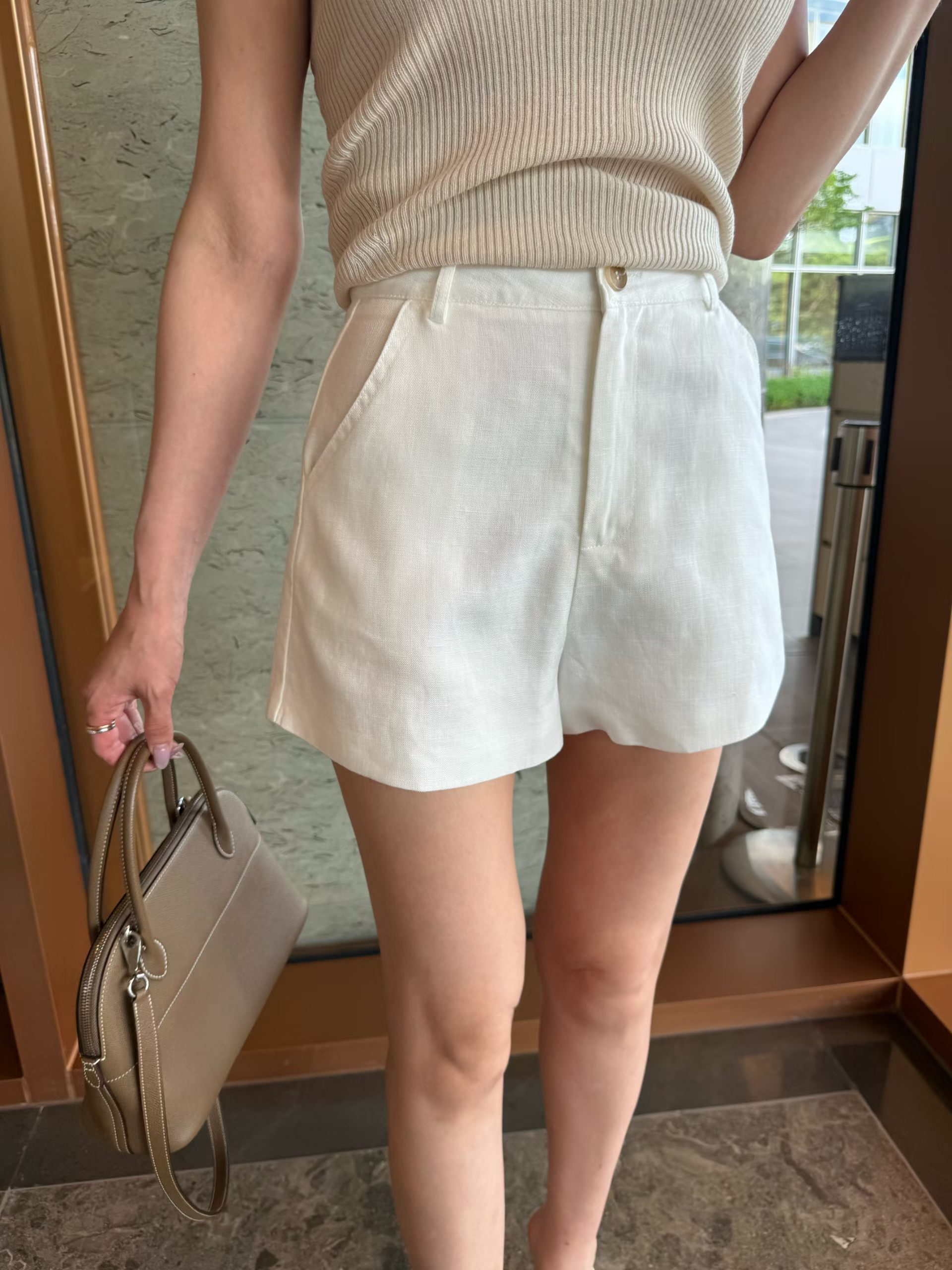 老錢風亞麻短褲