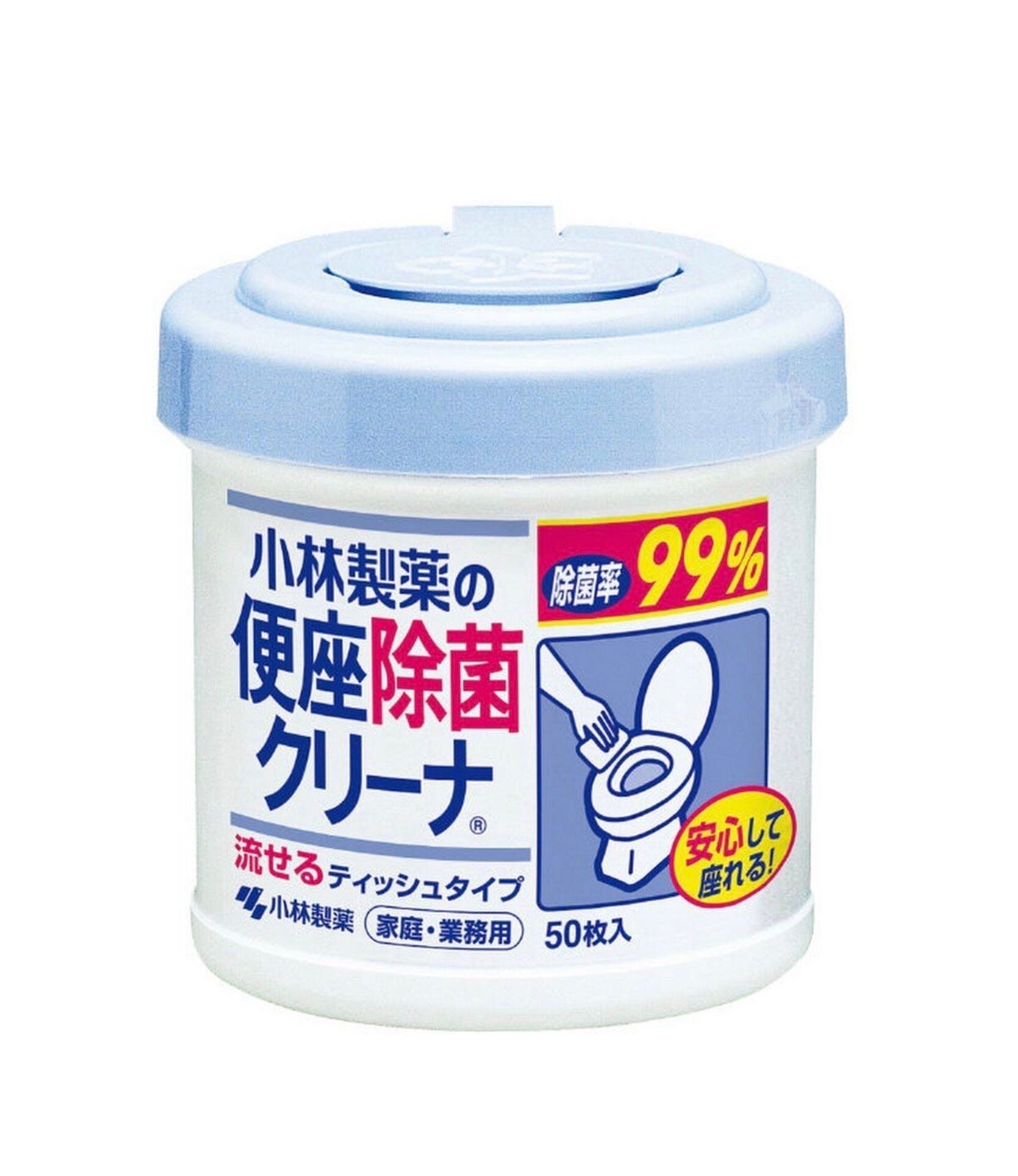 小林製藥 馬桶便座除菌濕紙巾 - 50片 #可放入廁中沖走