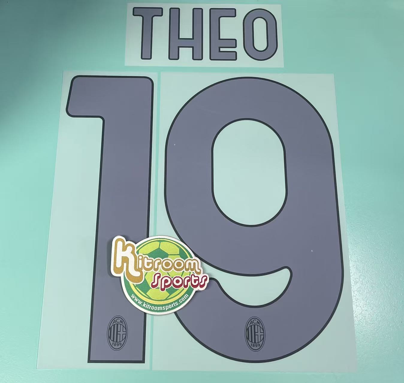 2023-24 AC Milan Away Nameset #19 THEO