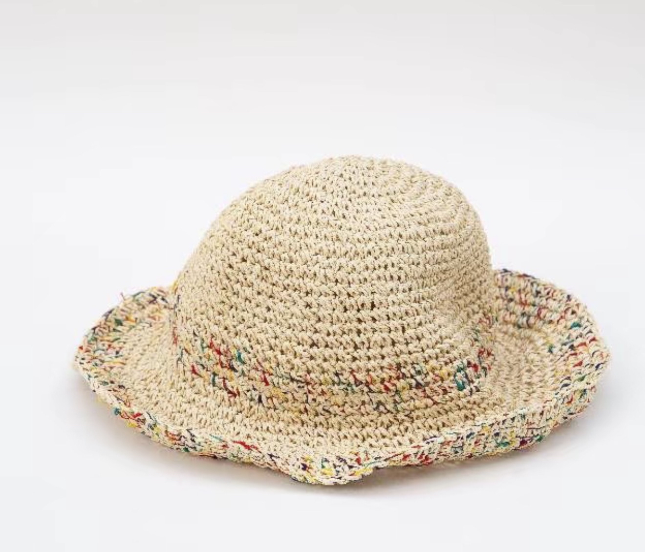 Colorful Mixed Yarn Straw Hat