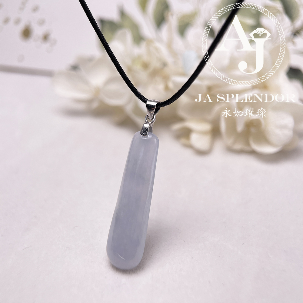 JN-1283 天然翡翠A玉 冰種紫藍平安無事牌吊墜