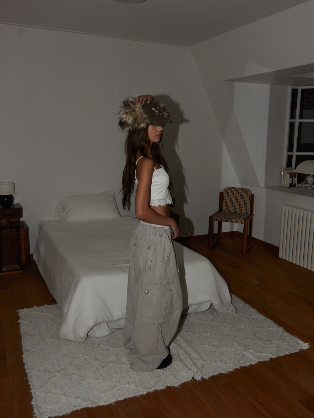 Drawstring Cotton Cargo Pants