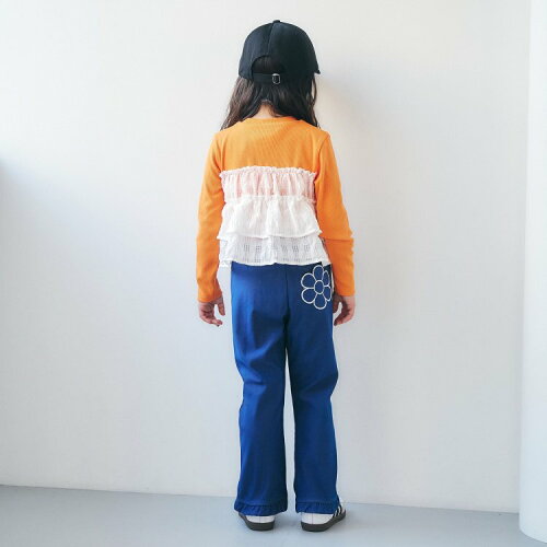 🆕 【⭐訂購⭐】日本直送 🇯🇵 🌀刺繡圖案口袋 摺邊褲腳 女孩長褲［3款選］🌀[ELCA-0091][260411]