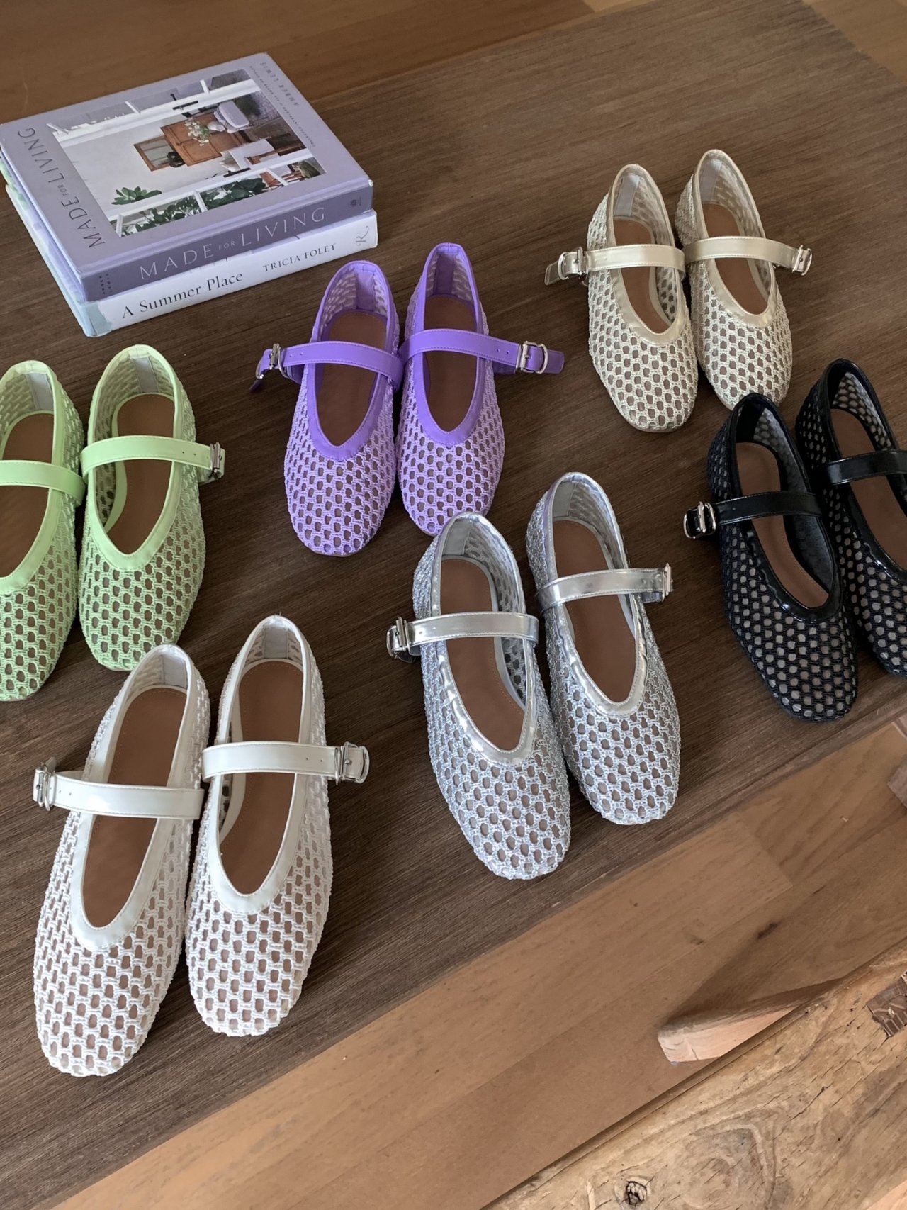 Net Mary Jane Ballet Flats (6 colors)