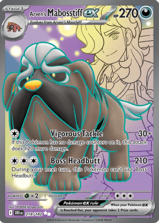 Pokemon TCG Destined Rivals - Arven's Mabosstiff EX-218/182