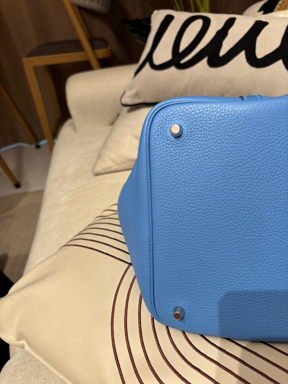Hermes picotin 22,blue paradise 100%Authentic,98%new ✅KEY LOCKPAD ✅dust bag✅BOX 