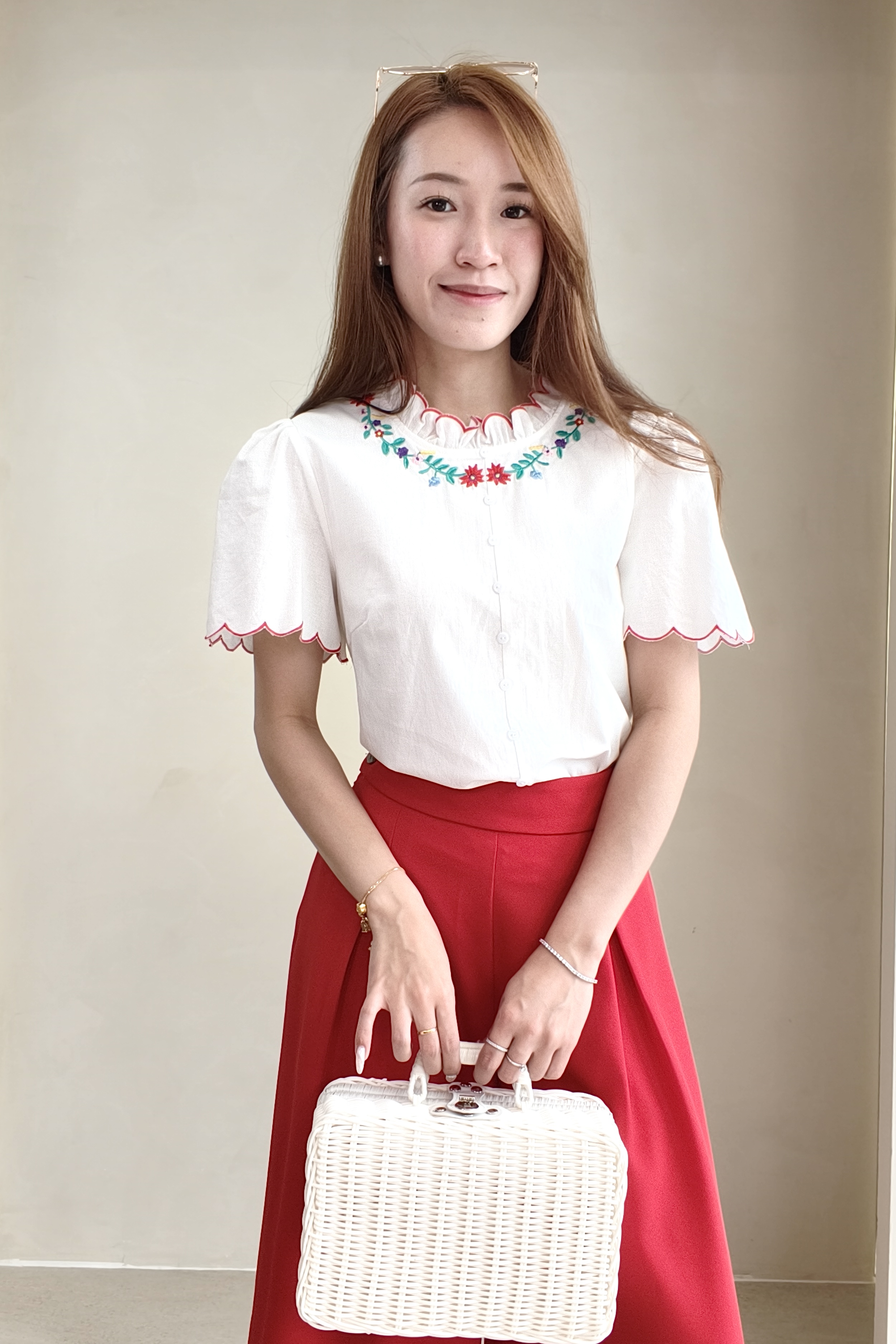 260221 Rosalie Embroidered Scallop Blouse