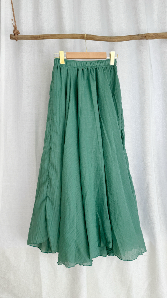 简约气质薄款棉麻半裙