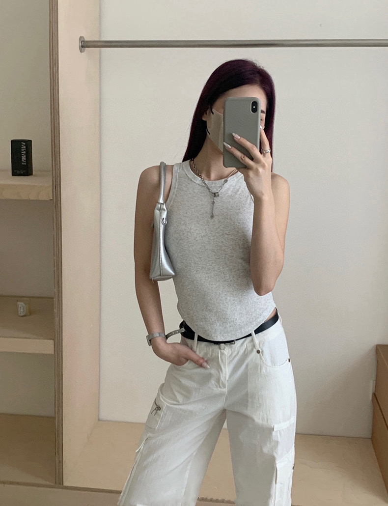 Plain Casual Tank Top 韩版休闲螺纹弹力背心（6 colours)