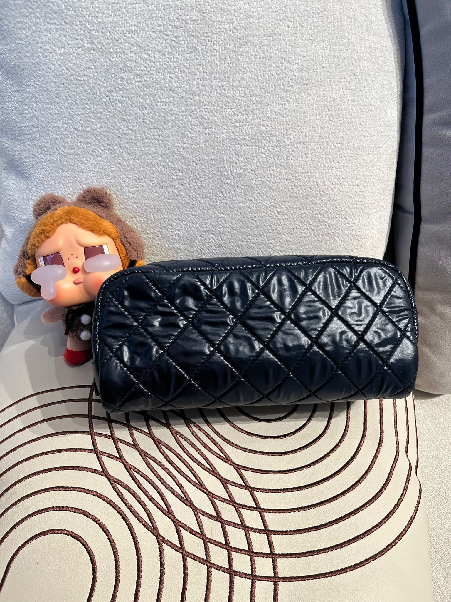 Chanel pouch navy nylon  100%Authentic , unused 未使用品 ✅CARD✅dust bag 