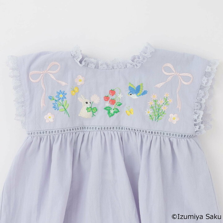 🇯🇵預訂 日本直送🇯🇵Petit Main x Izumiya Saku兩色圖案刺繡蕾絲上衣短褲套裝