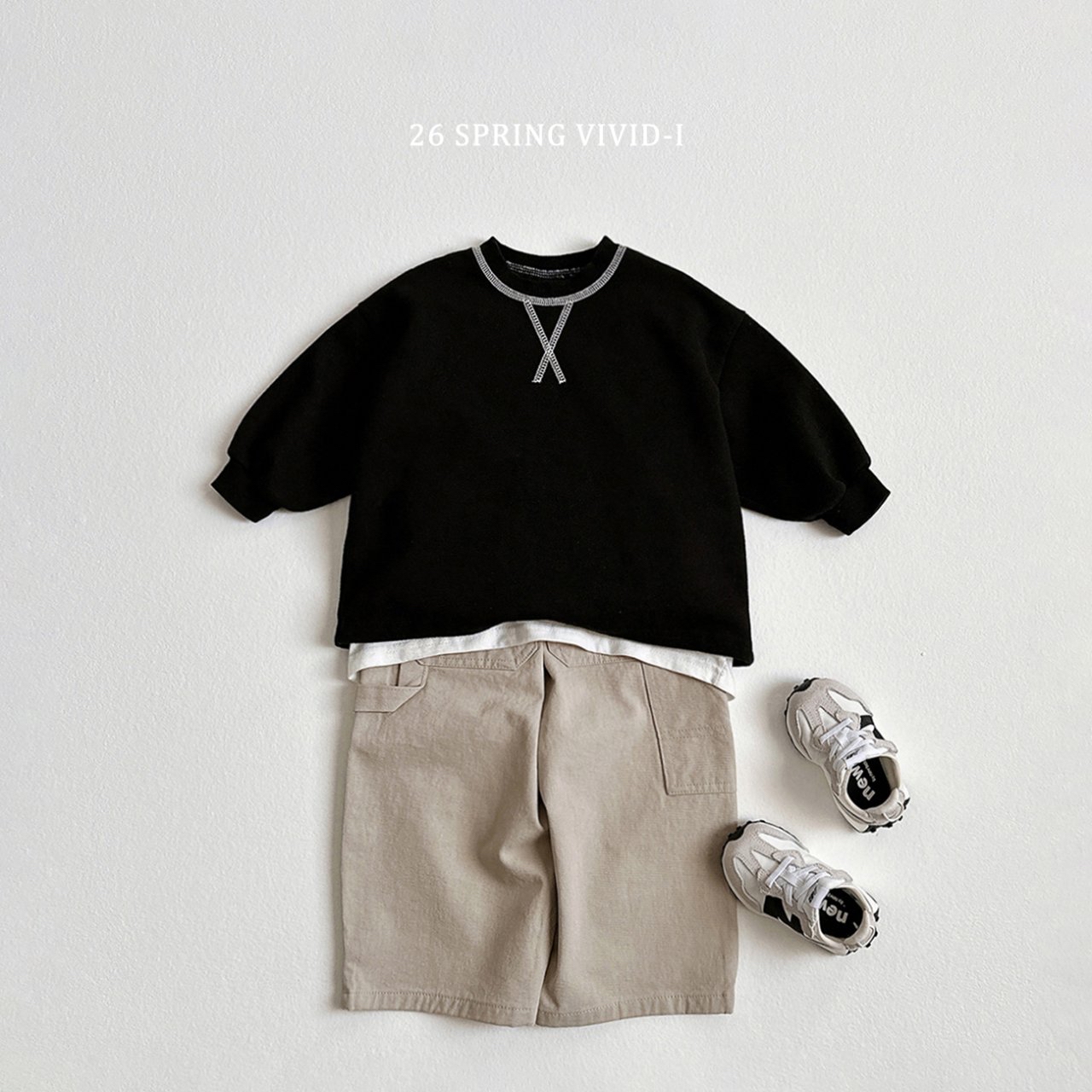 🌸預訂 韓國直送🌸🇰🇷VIVIDI三色撞色縫線寬鬆衛衣