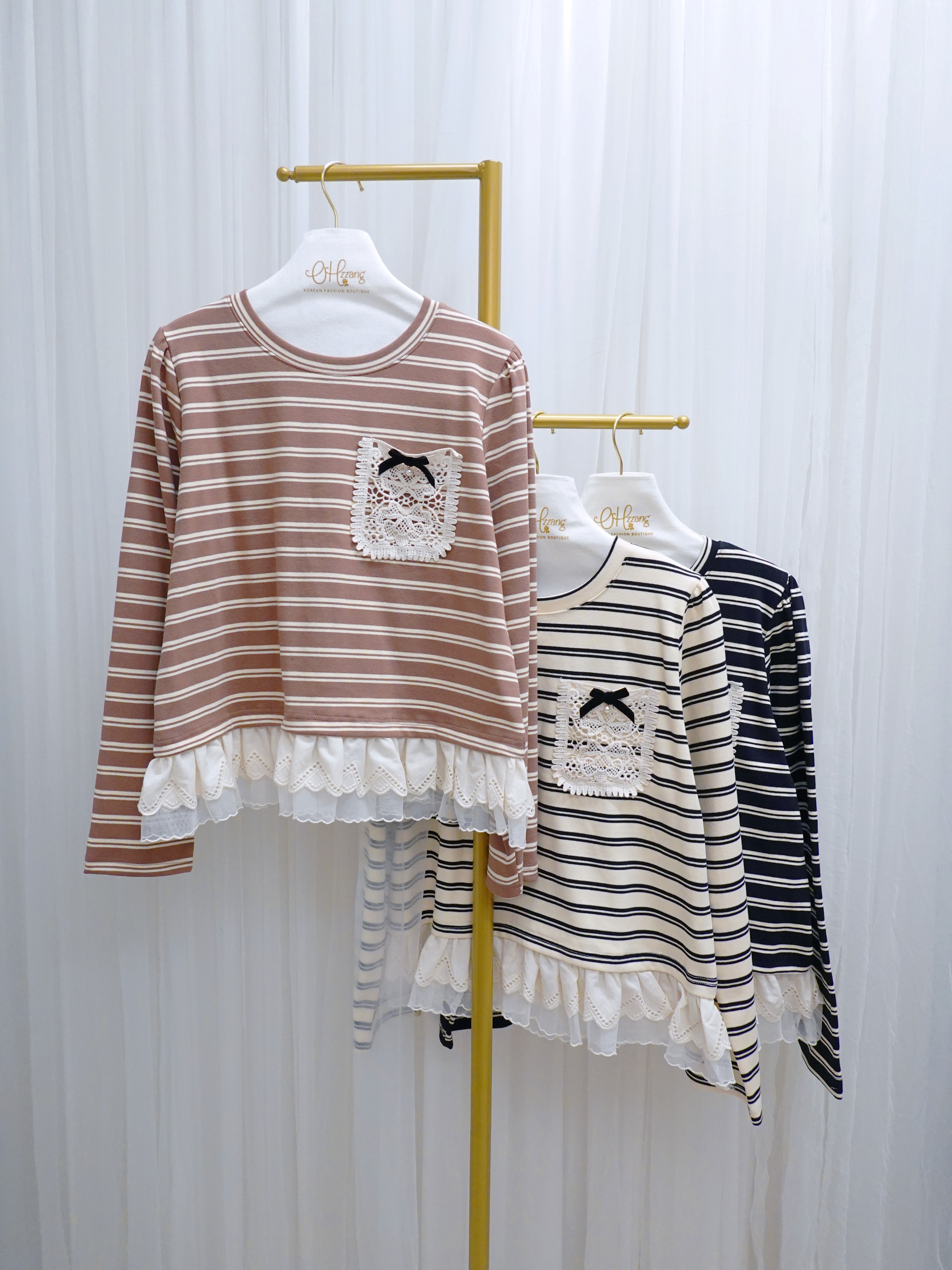 TOP26_09 LACE擺橫間TOP (3色)