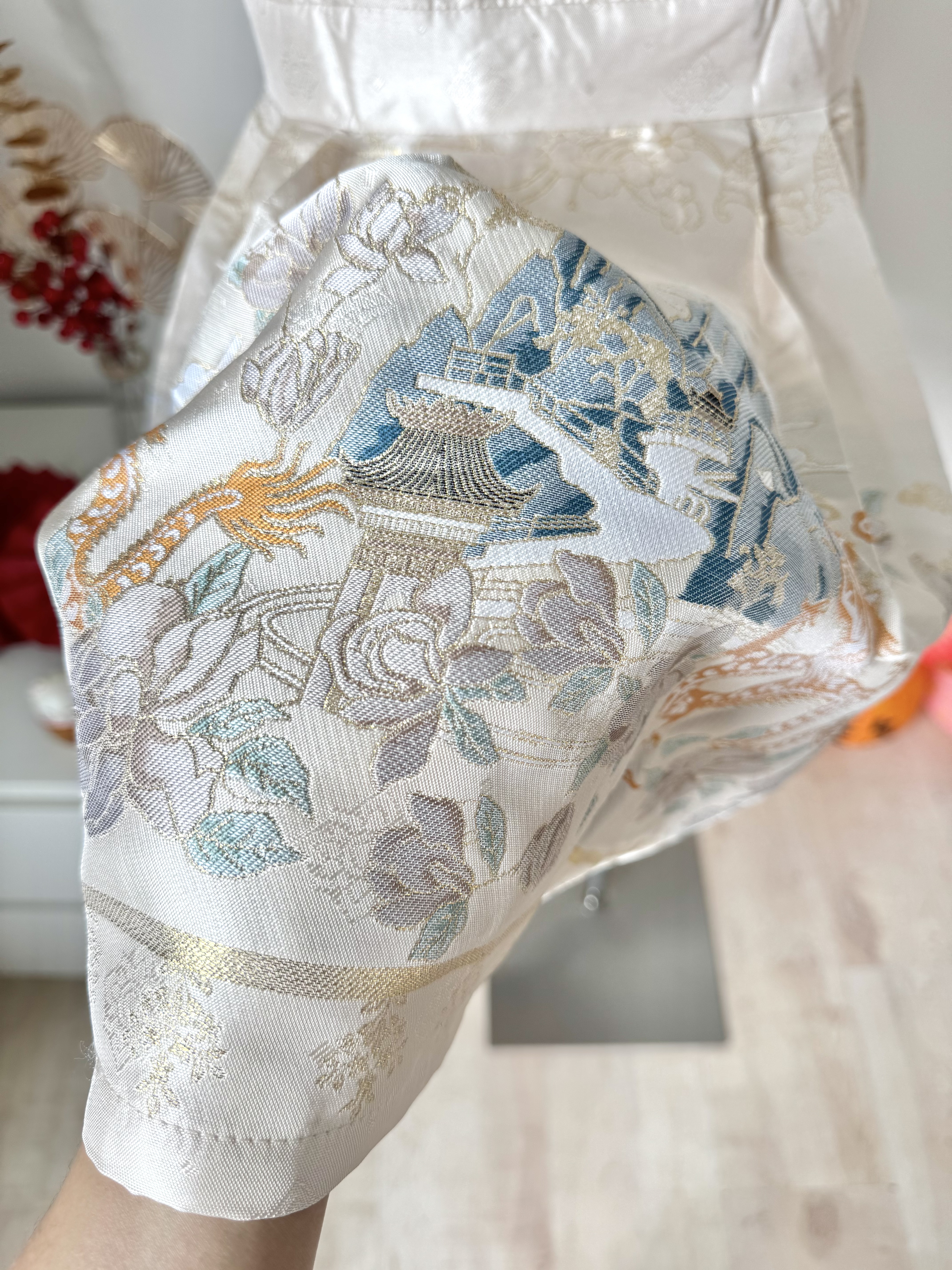 福利款原价RM109【Golden Phoenix Dress 锦绣烟雨 】新中式重工刺绣挂脖连衣裙（2 colours）Premium Quality