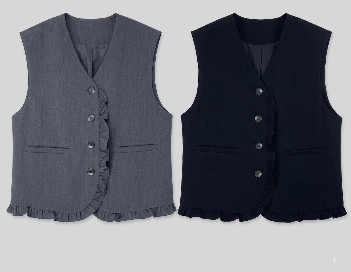 Ruffle 邊背心外套