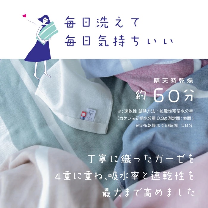 日本代購【 2026新色 日本直送 日本製 可「包住」唔易走位4重紗枕套 4‑Layer Gauze Pillow Cover 】﻿﻿