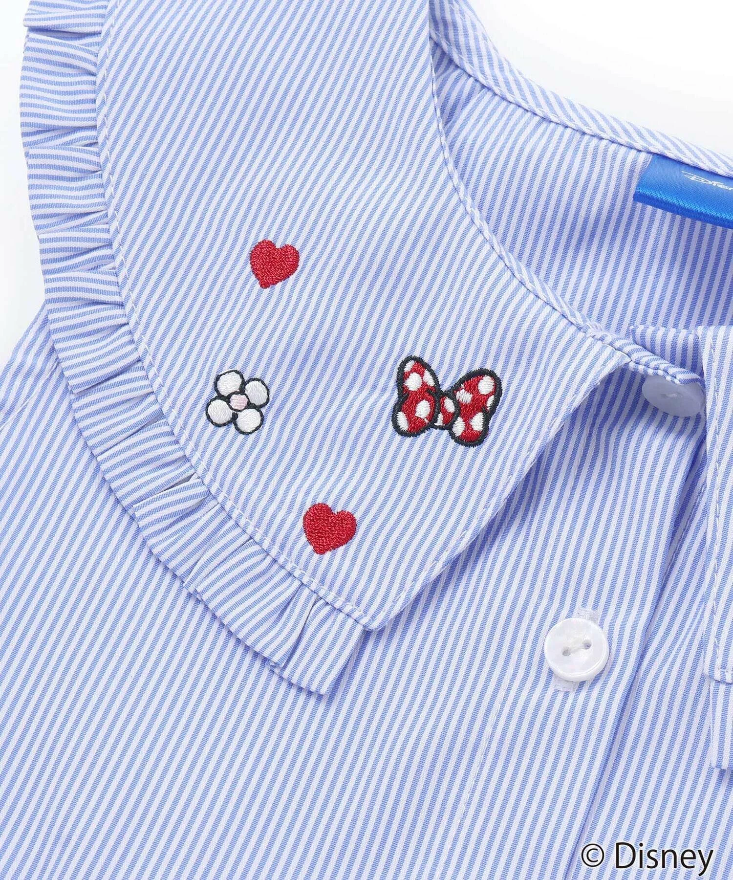 🆕【⭐訂購⭐】🇯🇵 日本直送 🌀#Minnie 刺繡 大領 荷葉邊 束腰 上衣［2款選］🌀[ELFA-0170][260721]